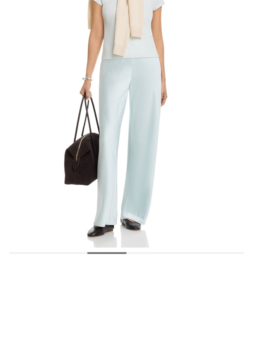 Vince Straight-Leg Knit Pants in Pale Blue